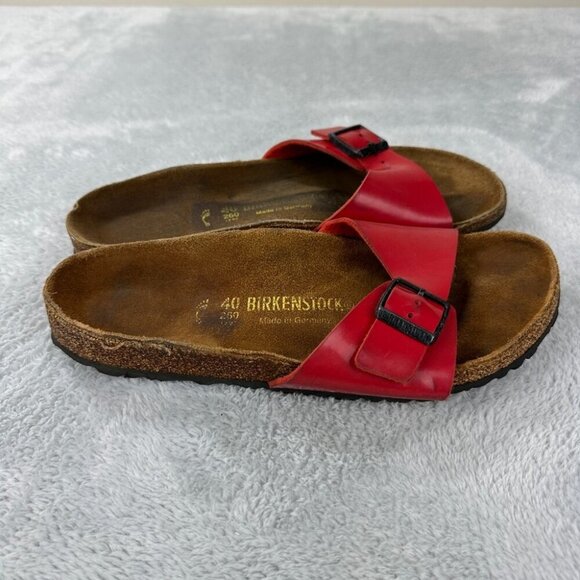 Birkenstock Madrid Red Leather Sandals Women’s Size 40 Narrow - Picture 4 of 10